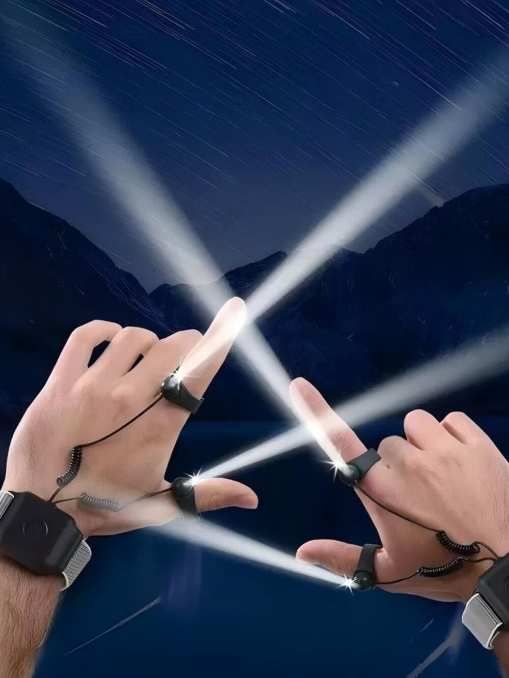 Rechargeable LED Lighted Gloves for Men – Hands-Free Fingertip Flashlights